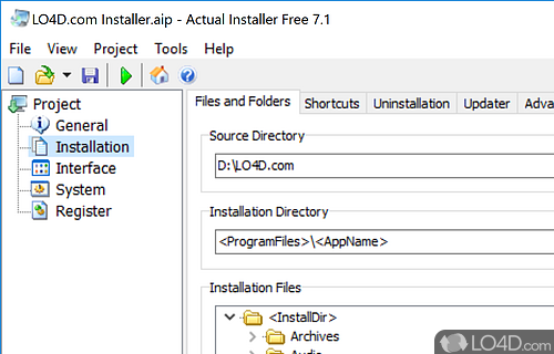 System settings and other handy features - Screenshot of Actual Installer Free