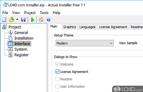 An overall efficient EXE builder - Screenshot of Actual Installer Free