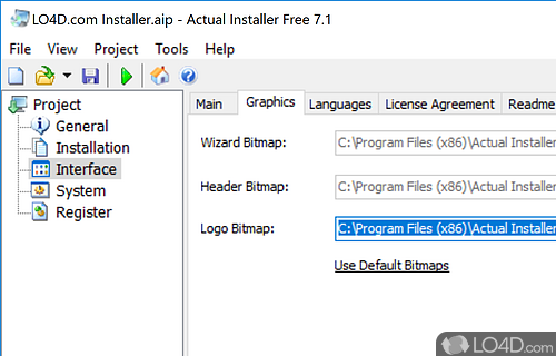 User interface - Screenshot of Actual Installer Free