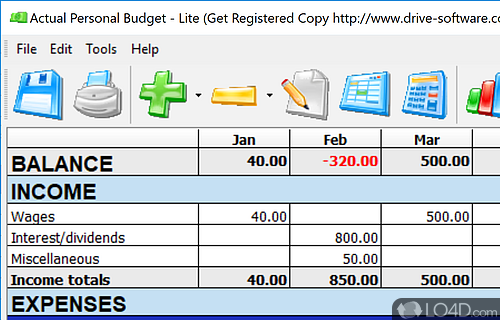Gives you all the tools to manage budget - Screenshot of Actual Personal Budget Lite