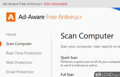 Easy installation and well-organized interface - Screenshot of Adaware Antivirus Free