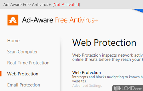 Create an exclusion list and enable real-time protection - Screenshot of Adaware Antivirus Free