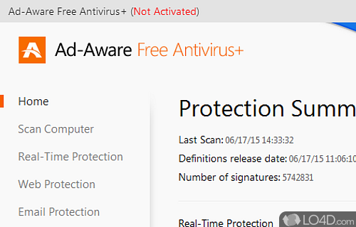 Anti-virus and anti-spyware protection solution - Screenshot of Adaware Antivirus Free