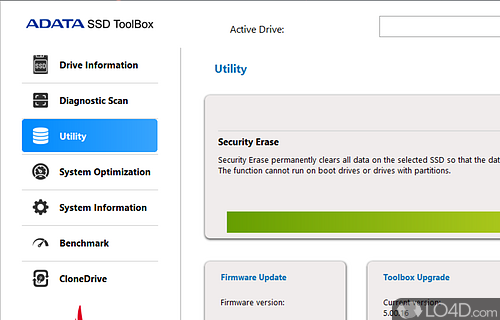 Enables you to run tests to detect potential issues early - Screenshot of Adata SSD ToolBox