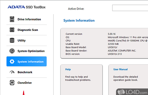 A handy utility for monitoring and maintaining SSD drives - Screenshot of Adata SSD ToolBox