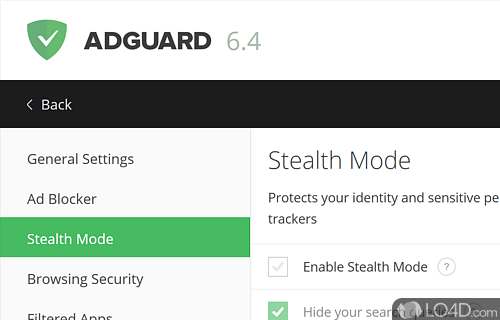 Customize the Browsing Security settings - Screenshot of Adguard