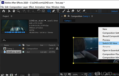 Import images and take advantage of incorporated presets - Screenshot of Adobe After Effects