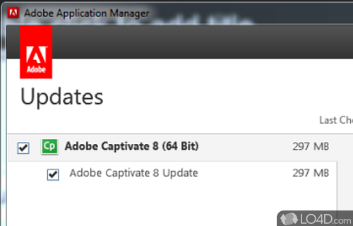 Screenshot of Adobe Application Manager - Manage the Adobe software packages