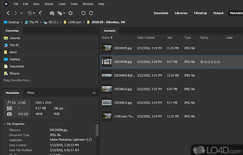 Easily keep tabs on your creative works and projects - Screenshot of Adobe Bridge