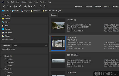 Edit various aspects - Screenshot of Adobe Bridge