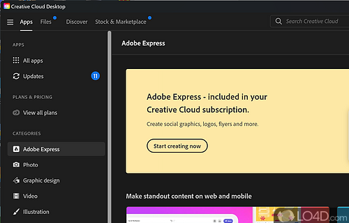 On the go - Screenshot of Adobe Creative Cloud