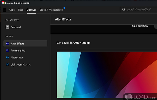 Video editing - Screenshot of Adobe Creative Cloud