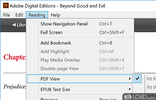 Go Multi-lingual - Screenshot of Adobe Digital Editions