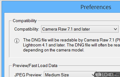 Convert RAW images to DNG format - Screenshot of Adobe DNG Converter