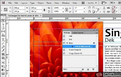 Screenshot of Adobe InDesign - Create layouts for publishing