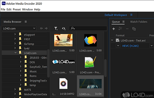 Encode videos using the proprietary Adobe codec for powerful yet conversion of any given video format on the market - Screenshot of Adobe Media Encoder