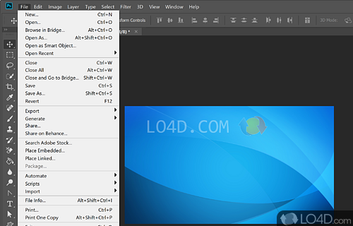 Integration of the Mercury Graphics Engine and adjusting tones - Screenshot of Adobe Photoshop CC