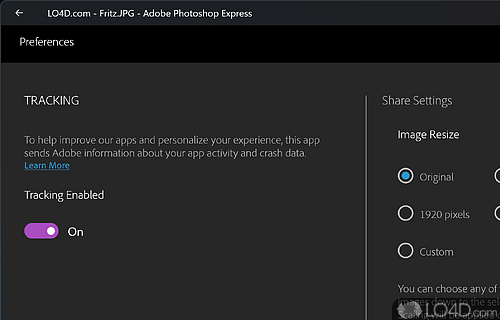 Red-eye removal - Screenshot of Adobe Photoshop Express