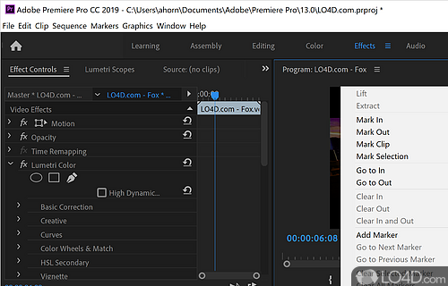 Real-time editing for professional video production - Screenshot of Adobe Premiere Pro