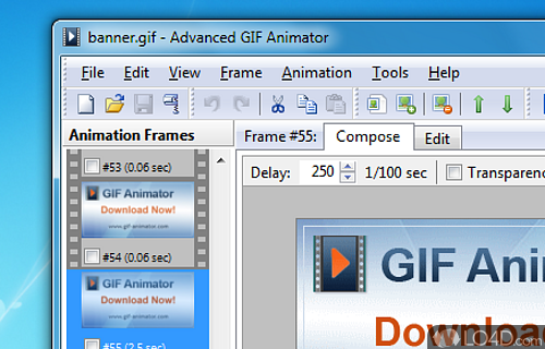 Screenshot of Adv GIF Animator - User interface