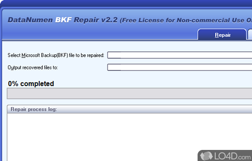 Powerful tool to repair corrupt Microsoft backup(BKF) files - Screenshot of Advanced BKF Repair