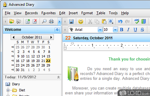 Advanced Diary Screenshot