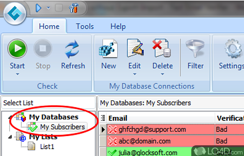 Screenshot of Advanced Email Verifier - Check emails lists and make sure that address list is up-to-date