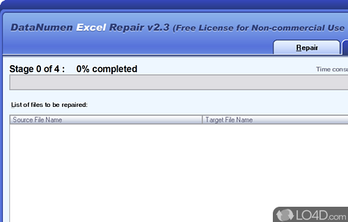 Tabbed environment - Screenshot of Advanced Excel Repair