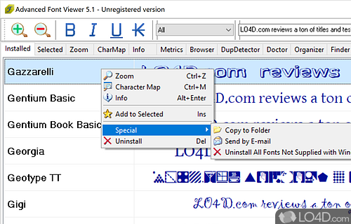 Advanced Fonts Viewer Screenshot