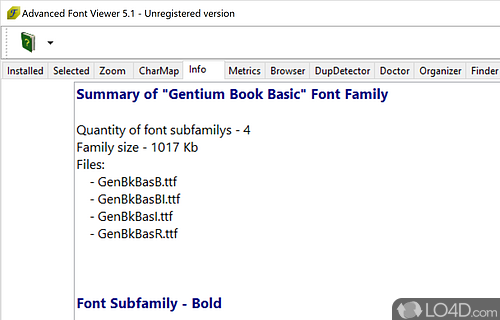 Advanced Fonts Viewer screenshot