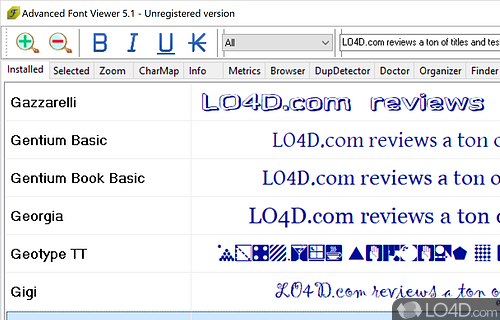 Advanced Fonts Viewer Screenshot