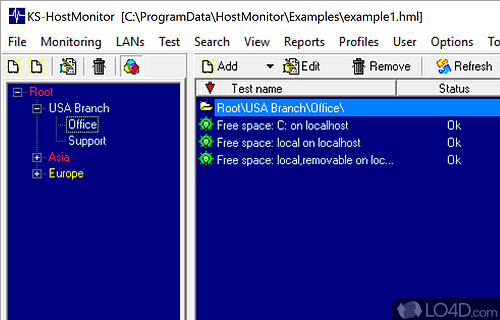 User interface - Screenshot of Advanced Host Monitor