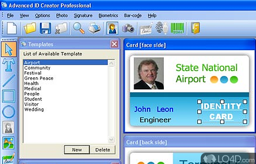 Screenshot of Advanced ID Creator Professional - Create and print professional ID cards and badges