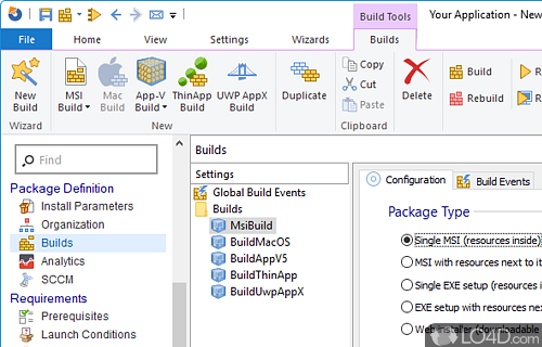 Screenshot of Advanced Installer - Create own Windows installer with custom options