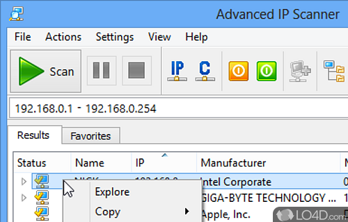 Advanced IP Scanner Screenshot