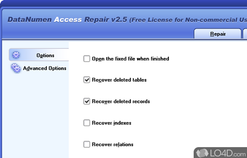 User interface - Screenshot of Advanced Office Repair