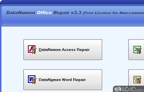 Enables you to easily repair Microsoft Office documents, using a single - Screenshot of Advanced Office Repair