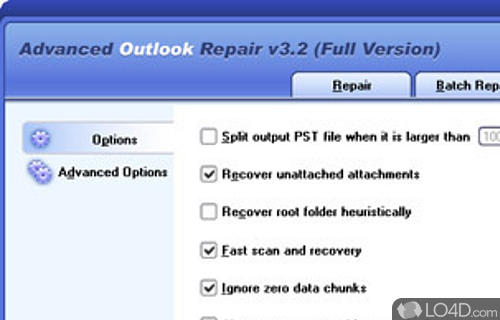 Advanced Outlook Repair Screenshot