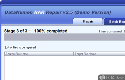 The solution to RAR files that refuse to decompress - Screenshot of Advanced RAR Repair