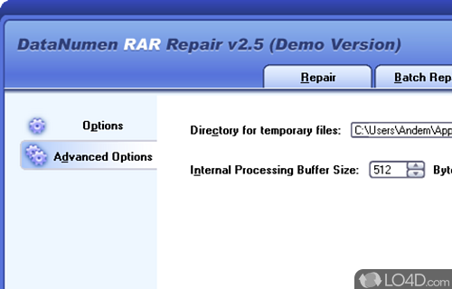 Solve your problem - Screenshot of Advanced RAR Repair