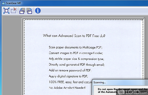 Screenshot of Advanced Scan to PDF Free - User interface