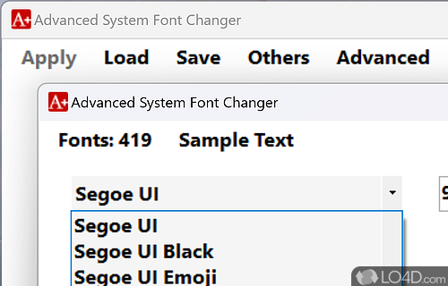 Advanced System Font Changer Screenshot