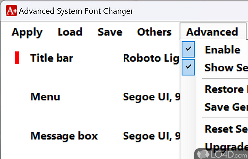 Advanced System Font Changer screenshot