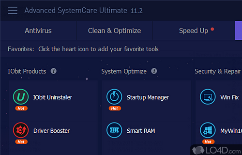 Utilities divided by category - Screenshot of Advanced SystemCare Ultimate