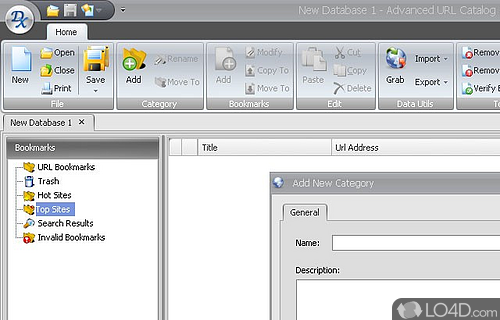 Screenshot of Advanced URL Catalog - Powerful bookmark manager that can help you manage