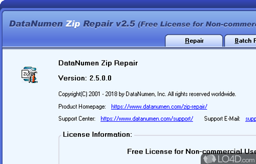 DataNumen Zip Repair screenshot