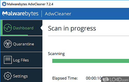 Scan options, reports and deletion operations - Screenshot of AdwCleaner