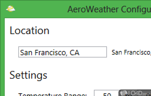 Screenshot of AeroWeather - Retrieves information about the weather conditions in location