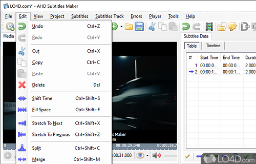 User interface - Screenshot of AHD Subtitles Maker