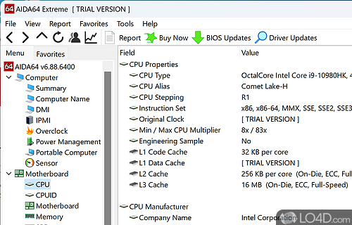 Run benchmarks and generate reports - Screenshot of AIDA64 Extreme